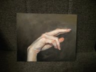 Картина маслом "рука" 20 см. на 25 см.