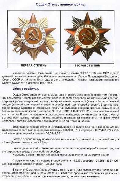 Орден Отечественной Войны 1985