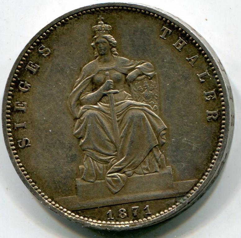 1 Талер 1871 Бремен победный.