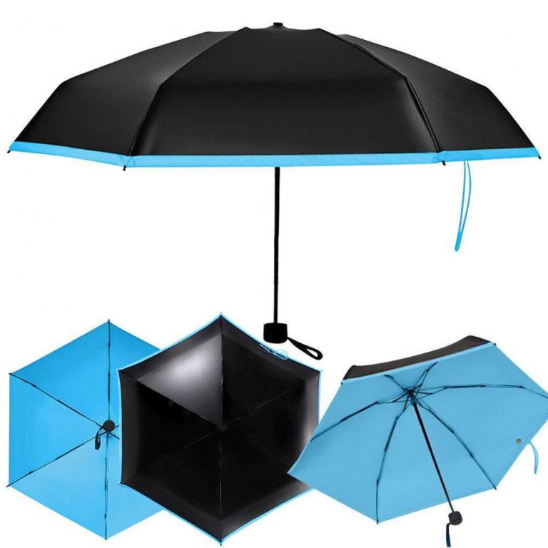 Мини зонтики. Универсальный карманный зонтик Mini Pocket Umbrella. Автоматический складной зонт Mercedes-Benz Pocket Umbrella, Black SM, fkhl170238mb. Зонт голубой. Мина зонтик.