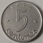 Франция 5 сантимов  1962 года  