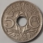 Франция 5 сантимов  1935 года  