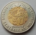 Мавритания 50 угий 2014 год. Большая монета. 