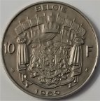 Бельгия 10 франков 1969 года (BELGIE)