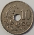 Бельгия 10 сантимов 1921 года (BELGIQUE)