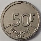Бельгия 50 франков 1987 года (BELGIQUE)