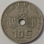 Бельгия 10 сантимов 1939 года 