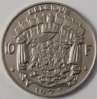 Бельгия 10 франков 1971 года (BELGIQUE)