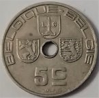 Бельгия 5 сантимов 1938  года 