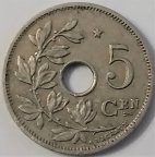 Бельгия 5 сантимов 1930 года (BELGIE)