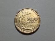 Турция 5.000 лир 1996 года/диаметр 19.48 мм/