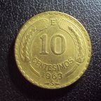 Чили 10 сентесимо 1963 год.