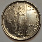 Ватикан 100 лир 1959 год.