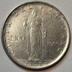 Ватикан 100 лир 1960 год.