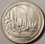 США 25 центов 2010 года Йосемити (Yosemite) 3-й парк двор P UNC