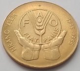 Словения 5 толаров 1995 г. FAO. 50 лет Всемирной продовольственной программе.