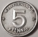 Германия ГДР  5 пфеннигов  1949 года 