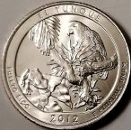 США 25 центов 2012 года Эль-Юнке (El Yunque) 11-й парк двор D UNC