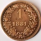 Австрия 1 крейцер 1881  года 