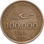 Турция, 100000 лир, 1999