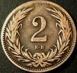 Венгрия 2 филлера 1896   года
