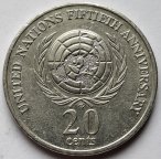 Австралия 20 центов 1995года "50 лет ООН"